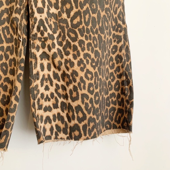 Zara Leopard Mid Rise Wide Leg Crop Culotte Jean - Picture 9 of 14